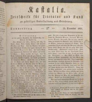 Ausgabe vom 12. December 1831.