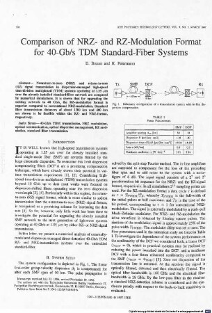 Comparison of NRZ- and RZ-modulation format for 40-Gb/s TDM standard-fiber systems