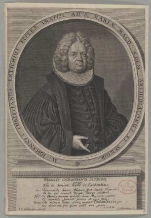 Bildnis des Iohannes Christianus Letschius
