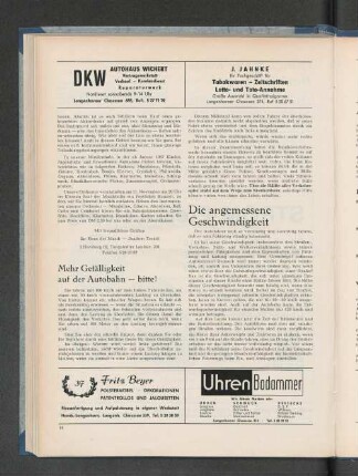 Die angemessene Geschwindigkeit