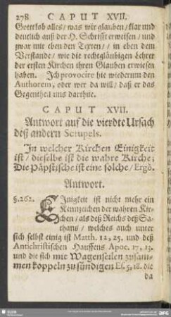 Caput XVII. Antwort auf die vierdte Ursach deß andern Scrupels