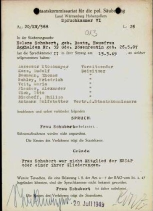 Schubert, Helene, geb. Bautz