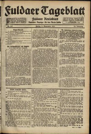 Ausgabe vom Freitag, den 09. September 1921.