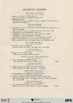 Moderne Meister (Nr. 1-85)