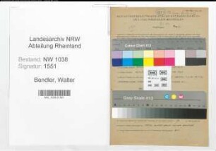Entnazifizierung Walter Bendler , geb. 05.02.1901 (Werkschutzmann)