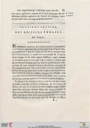 Deuxième section: Des edifices publics
