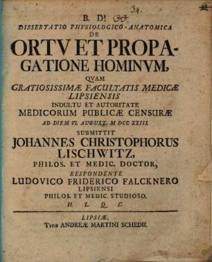 Diss. ... de ortu et propagatione hominum