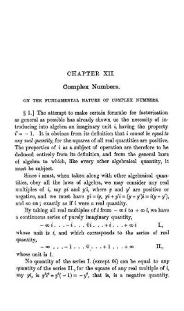 Chapter XII. Complex Numbers.