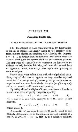 Chapter XII. Complex Numbers.