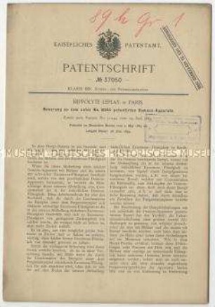 Patentschrift einer Neuerung an Kartoffel- oder Rübenwaschmaschinen, Patent-Nr. 36850