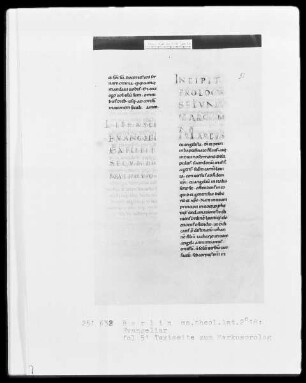 Evangeliar — Incipit zum Markusprolog, Folio 51recto