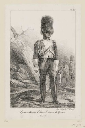 Grenadier a cheval, tenue de guerre, Blatt 28 der Folge "Kostüme der Kaisergarde"