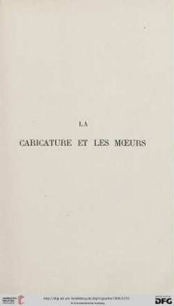 La caricature et les moeurs