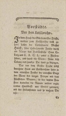Vorstädte.