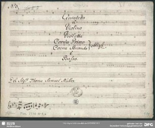 Quintets - Mus.2770-N-1,6 : vl, vla, b, cor (2) - E|b