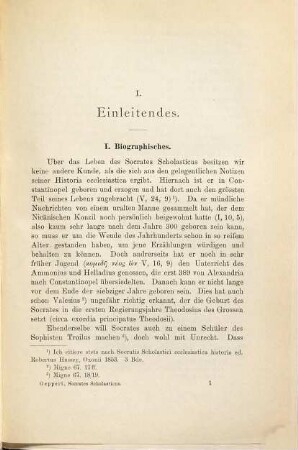 Die Quellen des Kirchenhistorikers Socrates Scholasticus