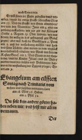 Evangelium am eilfften Sontag nach Trinitatis/ vom rechten und falschen vertrauen ...