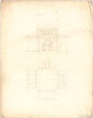 Speeth, Ferdinand; Badehaus - Grundriss, Ansicht