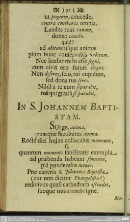In S. Johannem Baptistam