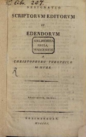 Designatio Scriptorum editorum et edendorum