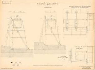 Kanalisierung der Oder Schleuse, Groschowitz: Staustufe, Wehrböcke: Schnitte 1:20