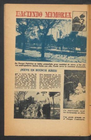 Haciendo memoria: ¡Nieve en Buenos Aires!