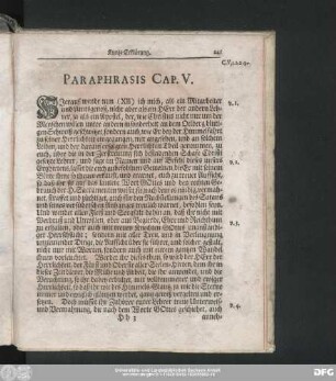 Paraphrasis Cap. V.