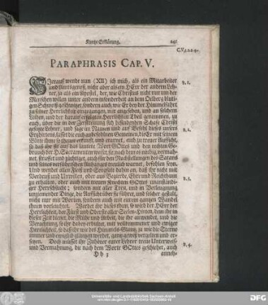 Paraphrasis Cap. V.