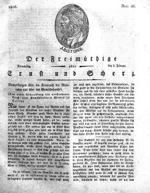 Nro. 26, Donnerstag den 6. Februar 1806