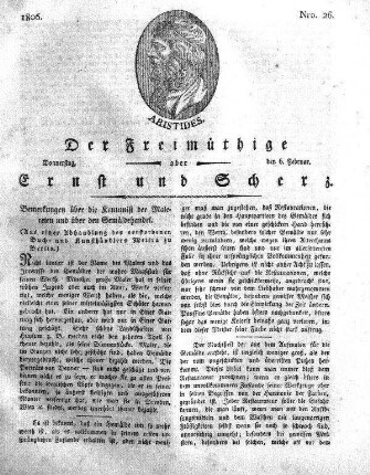 Nro. 26, Donnerstag den 6. Februar 1806