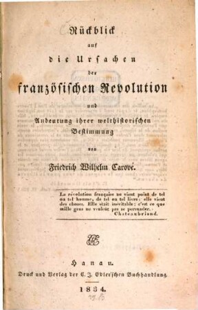 Rückblick auf die Ursachen der französischen Revolution