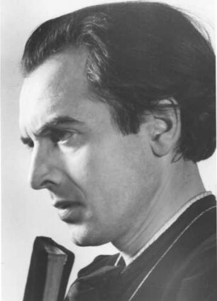Portrait des Schauspielers Will Quadflieg (1914-2003) aufgenommen während einer Aufführung der Tragödie "Hamlet" von William Shakespeare