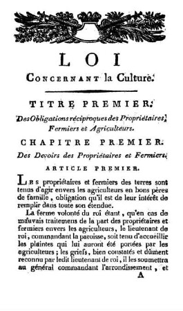 Loi Concernant la Culture