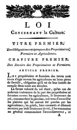 Loi Concernant la Culture