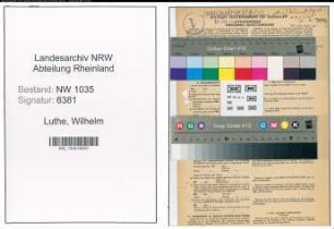 Entnazifizierung Wilhelm Luthe , geb. 24.10.1898 (Kaufmaennischer Angestellter)