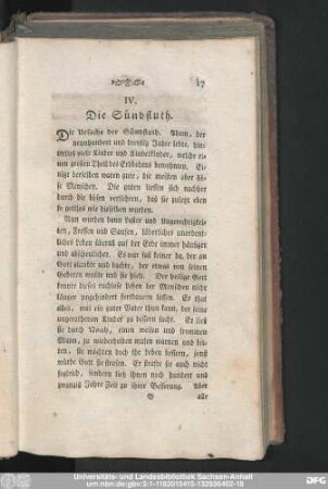 IV. Die Sündfluth.