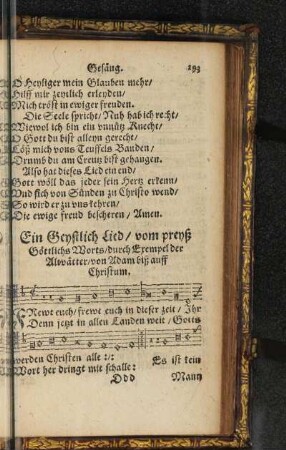 Ein Geystlich Lied/ vom preyß Göttlichen Worts ...
