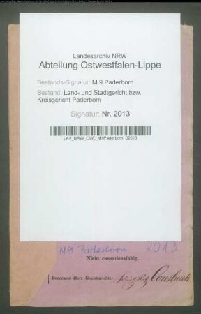 Erblasser: Lücking, Creszentia, geb. Wolf: