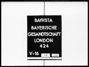 Briefwechsel von Joseph Xaver Graf von Haslang mit Martin Joseph George im Haag und in Mannheim.