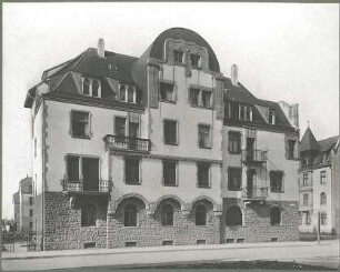 Billing, Hermann; Karlsruhe, Kriegsstr. 159 / Bunsenstr. 12; Doppelhaus L. Meess - Ansicht