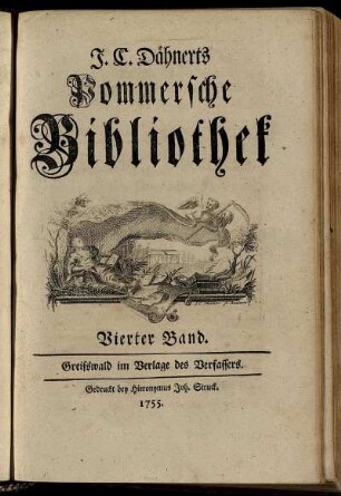 4: J. C. Dähnerts Pommersche Bibliothek