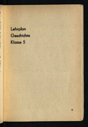Lehrplan Geschichte Klasse 5