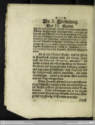 Die II. Eintheilung
