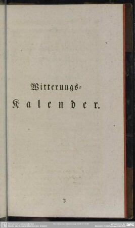 Witterungs-Kalender