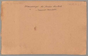 Die Messe deutsch, Coro - BSB Mus.N. 139,42-1 : [title page:] HKaminski // Die Messe deutsch