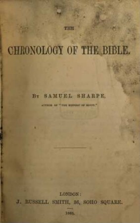 The chronology of the Bible