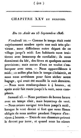 Du 22 Août au 23 Septembre 1806.