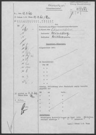 Löwenstein mit Hößlinsülz: Visitationsbericht mit Pfarrbericht 1966
