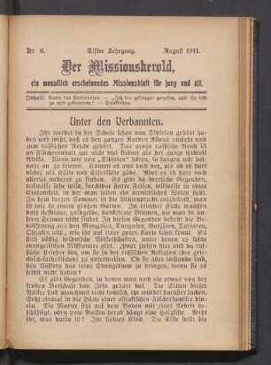 Nr. 8. August 1911