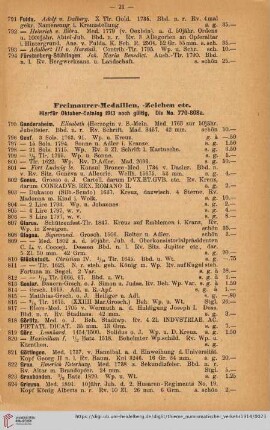 Freimaurer-Medaillen, -Zeichen etc. (Nr. 795 - 1366)